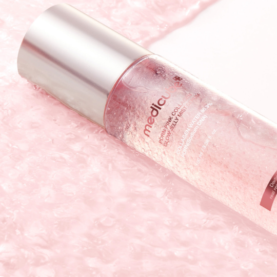 Hydrating jelly mist used during skin prep for makeup to boost glow and help makeup look dewy