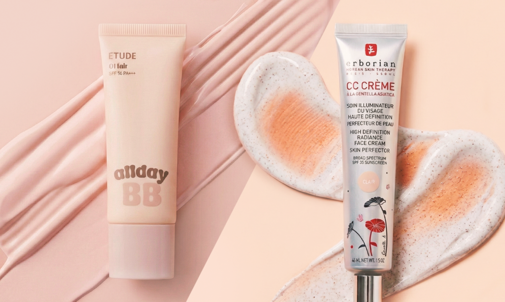 bb cream vs cc cream texture comparison showing differences in coverage and finish