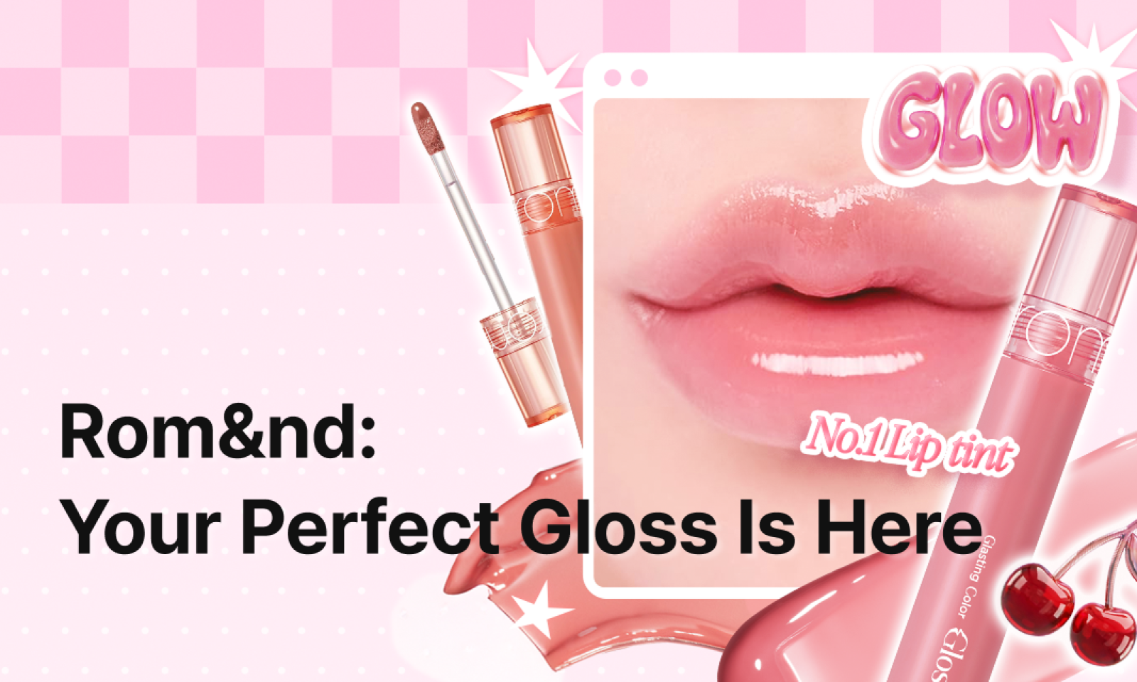 content banner with glasting color gloss image