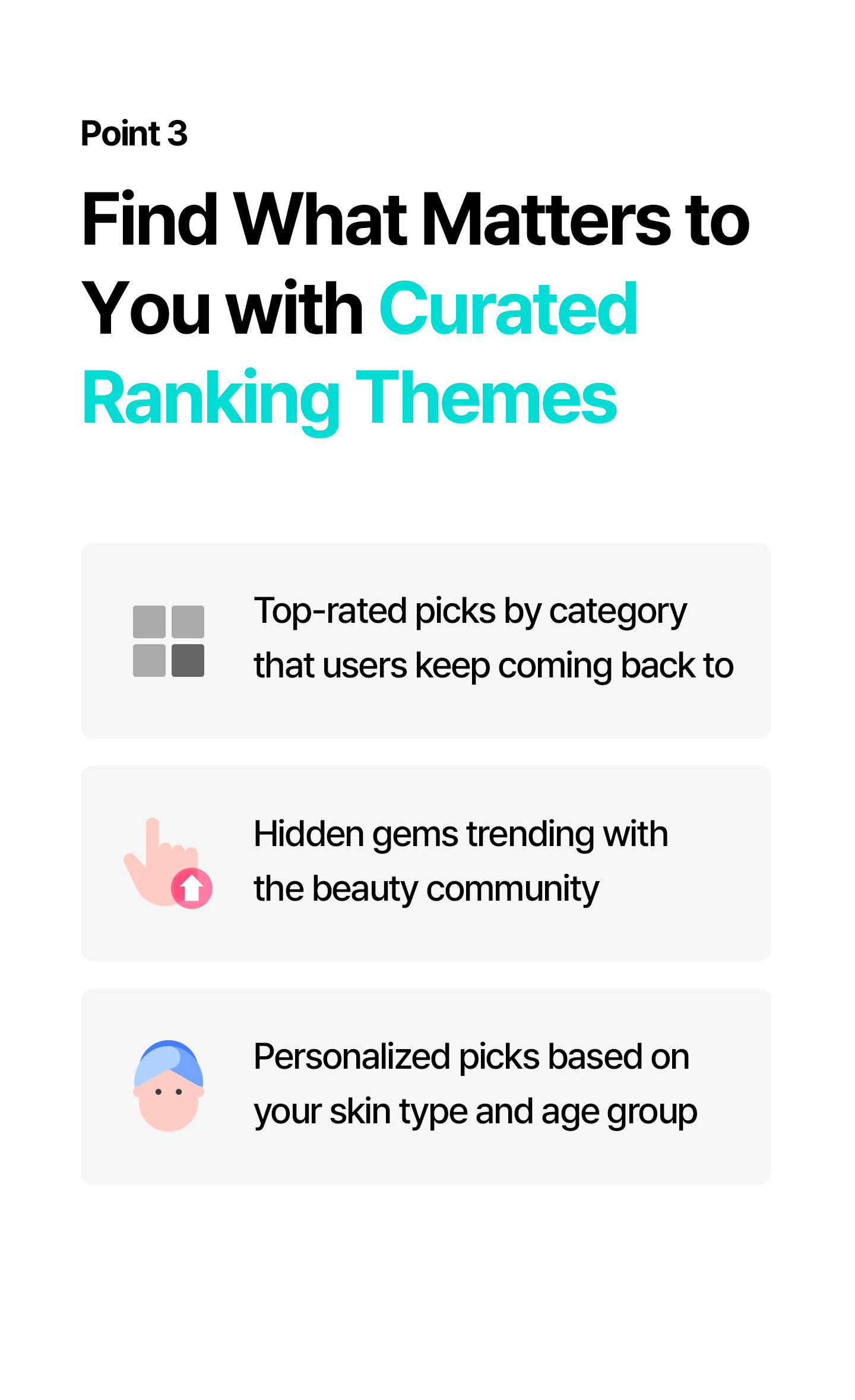Hwahae's rankings are not influenced by advertising, but are based on user review data such as review count and rating. It shows a reliable ranking structure.