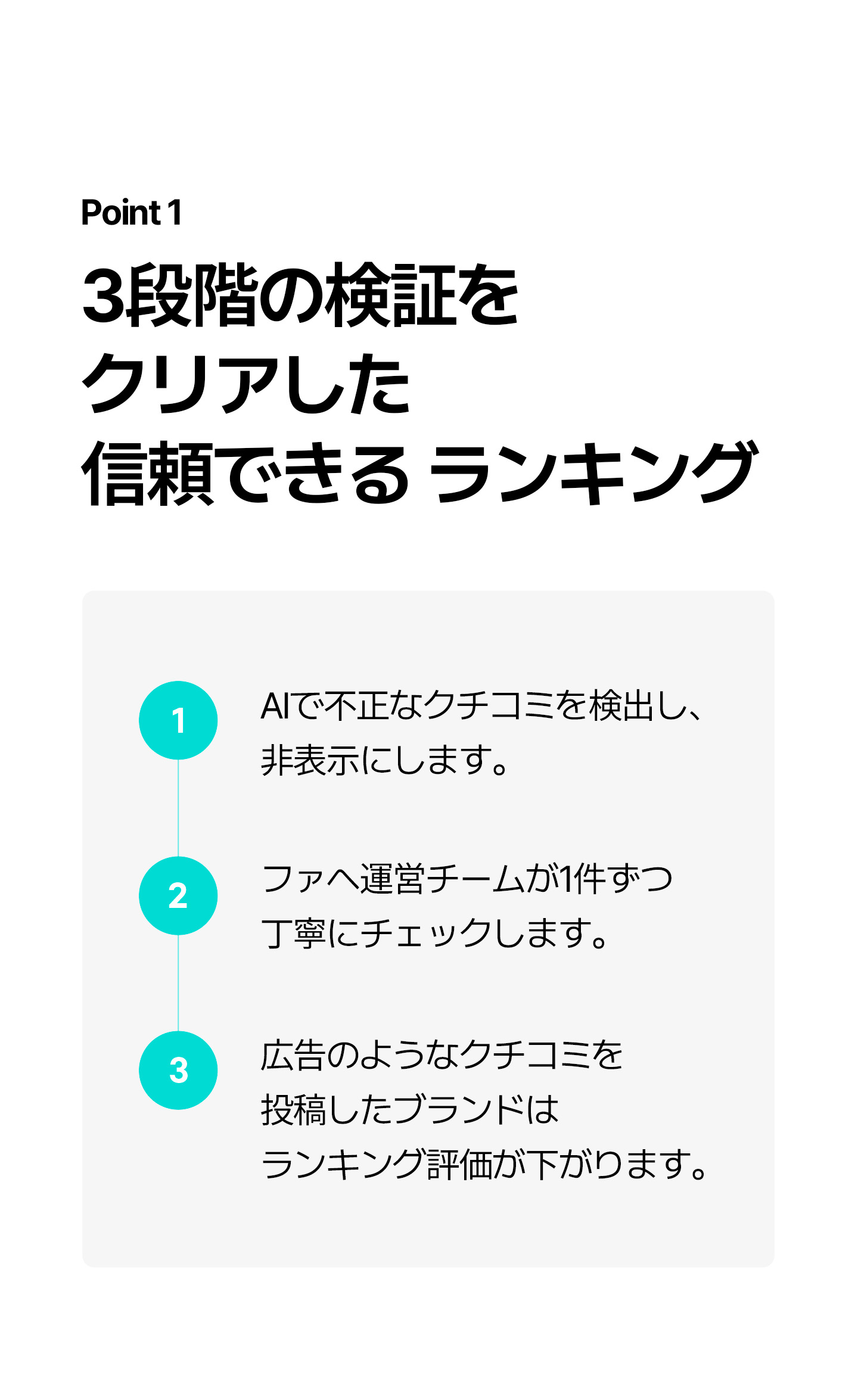 1. ユーザーはレビューを通じて信頼を得て、製品を購入し、その後も繰り返しファへを利用する流れを示した図です。レビューが購入判断において重要な役割を果たすことを強調しています。